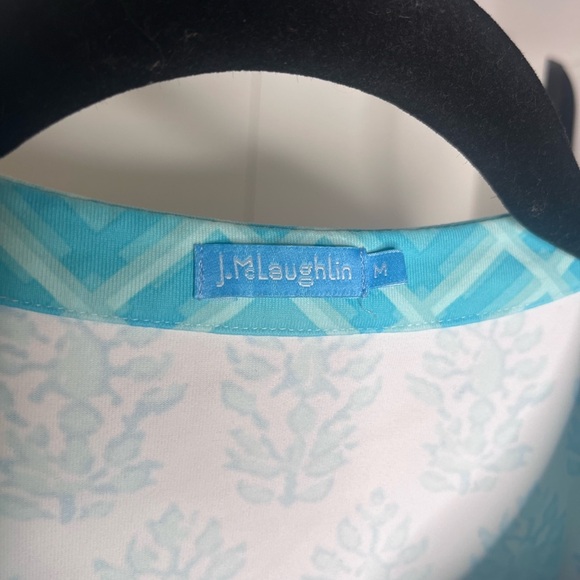 J. McLaughlin White and Blue Blouse Size Medium - Picture 3 of 3